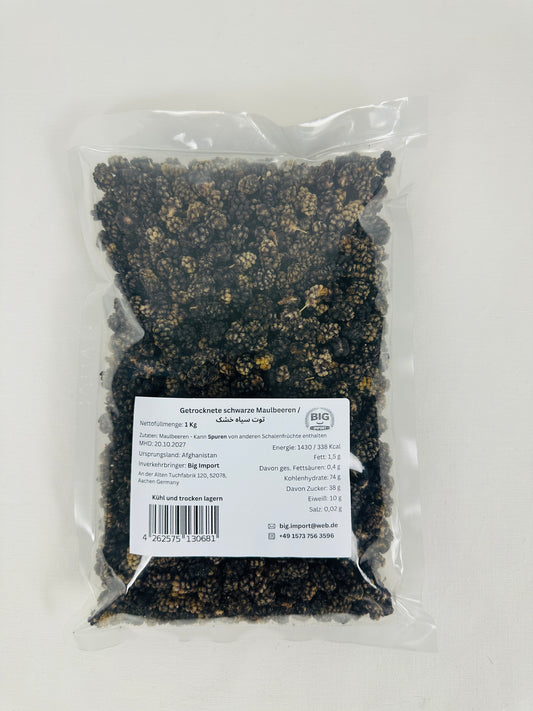 Getrocknete schwarze Maulbeeren